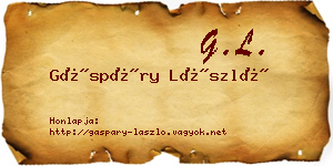Gáspáry László névjegykártya