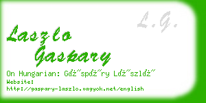 laszlo gaspary business card